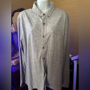 Faherty Men’s Shirt Organic Cotton Sz XL Soft Button Down 48” Chest 29” L Gray